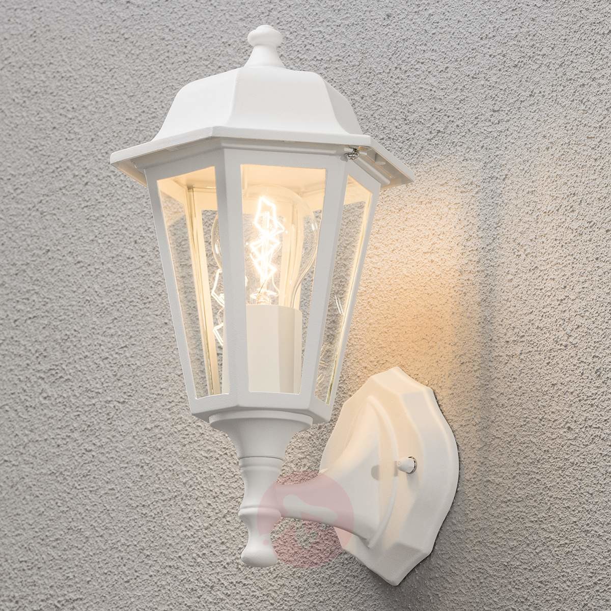 Konstsmide Urocza zewnętrzna lampa ścienna GRADO, biała