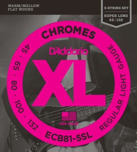 D'Addario ECB80 XL Chrome Super Light (.040  .095) strun gitara basowa ECB81-5SL