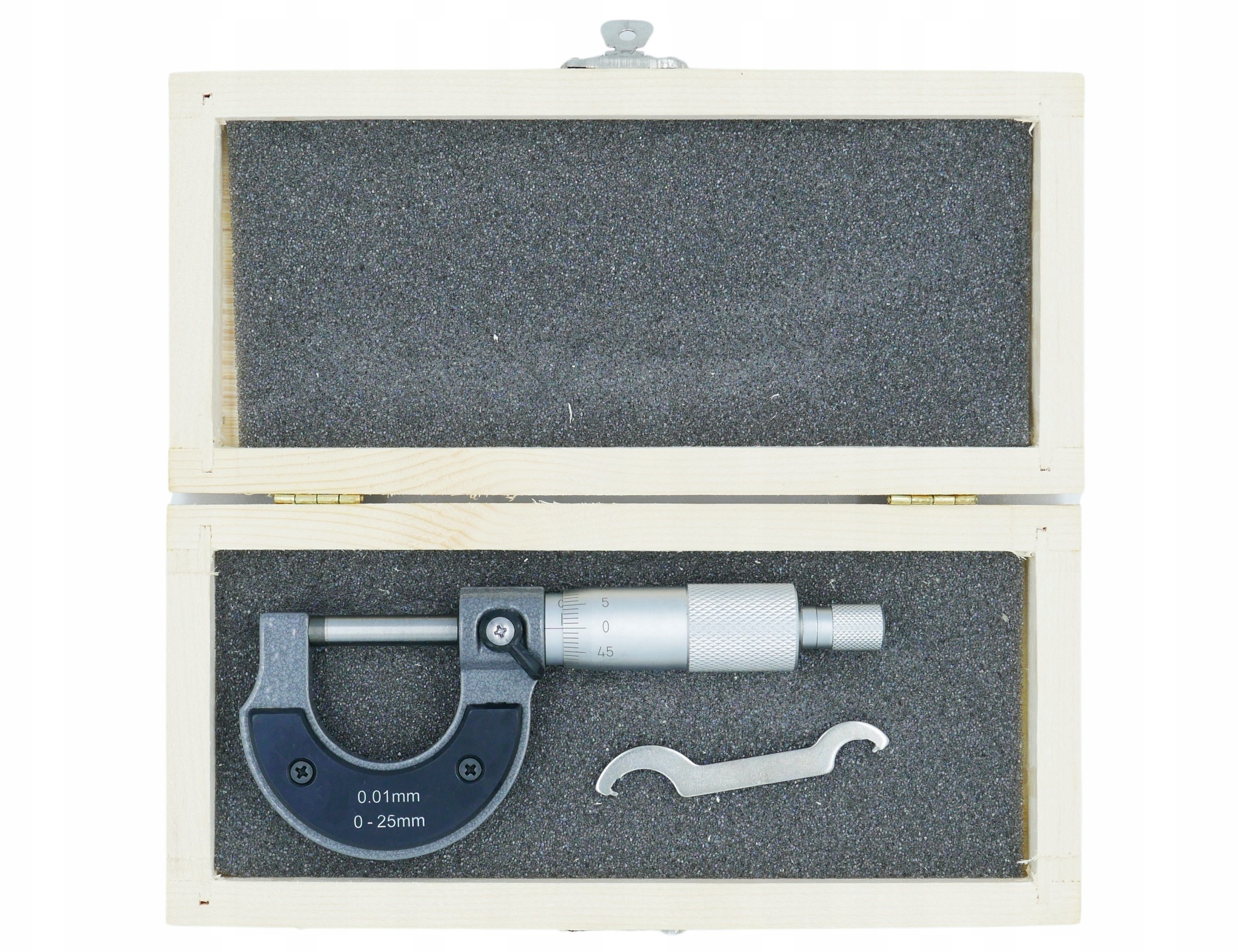 Mikrometr Zewnętrzny 0-25 / 0,01 mm Drewniany Box