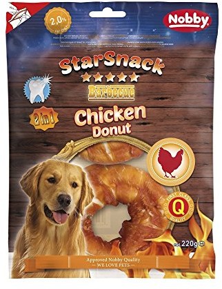 Nobby Starsack Barbecue Chicken Donut Circa 10.0 cm, 2-pak (2 x 220 g) 50451