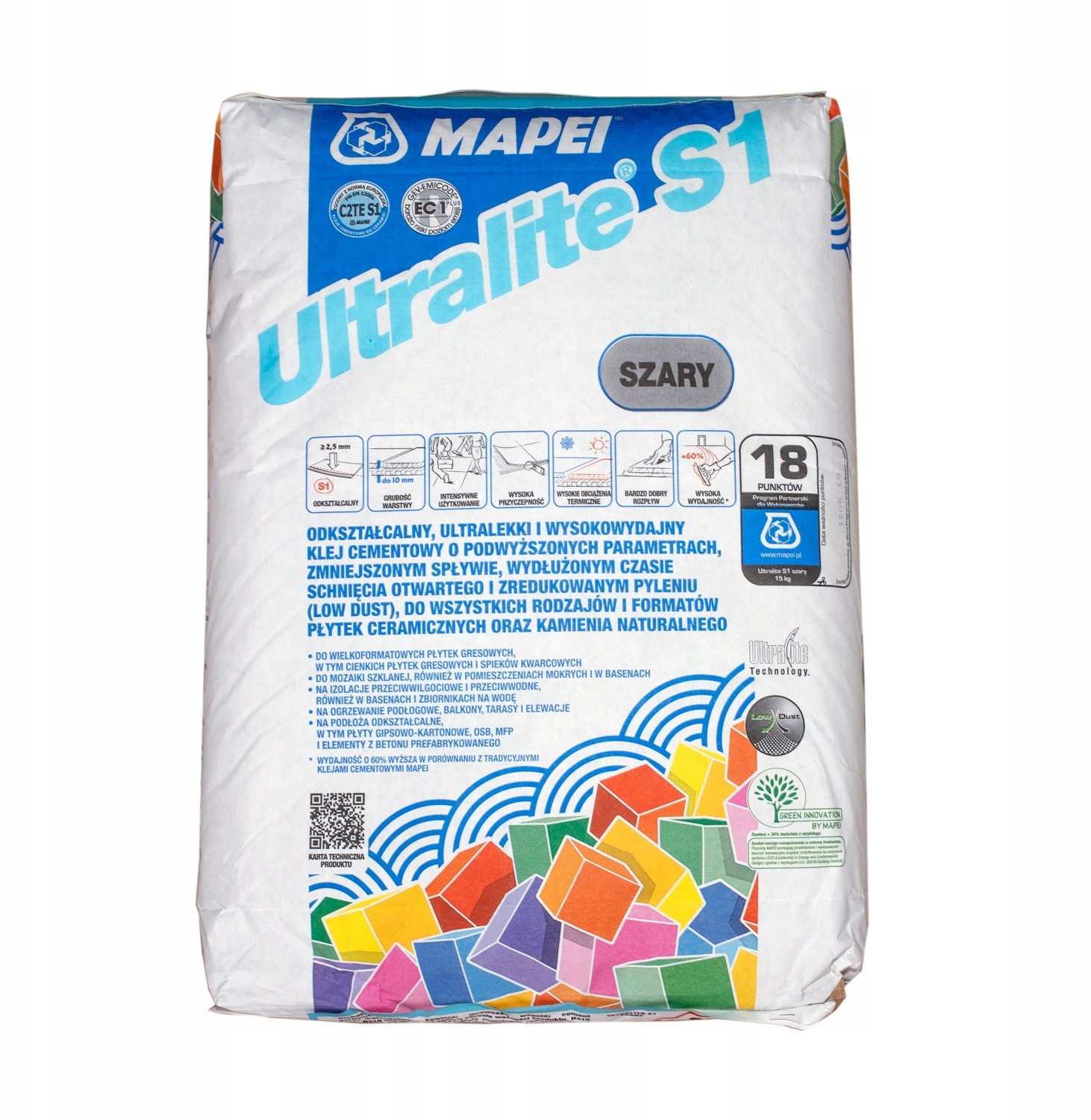 Mapei Klej Ultralite S1 - szary - 15 kg