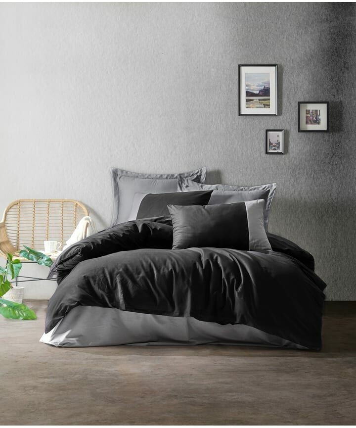 Cotton Colorful Colorful Komplet pościeli renforcé w kolorze czarno-szarym 8682870018969