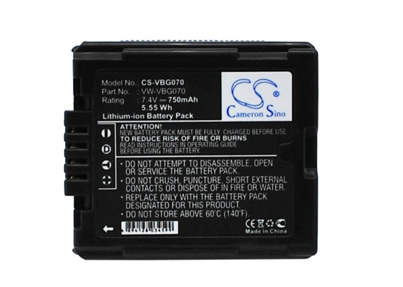 Фото - Акумулятор для камери CameronSino Panasonic VW-VBG070 750mAh 5.55Wh Li-Ion 7.4V  (Cameron Sino)