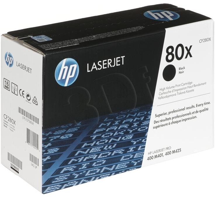 HEWLETT-PACKARD Toner HP CF280X (oryginał HP80X HP 80X; 6 900 stron; czarny) CF280X