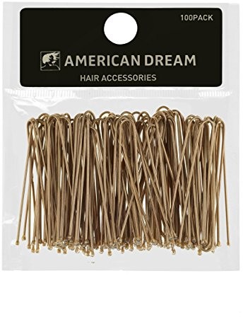 American Dream Pack of 100 X spinki do włosów  blond  gładkie  2 inch/5 cm długość, 1er Pack (1 X 60 G) AD/T/PIN/STR/2/BLD/100PK