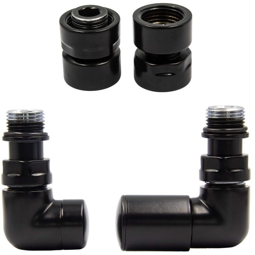 Varioterm Zawór regulacyjny Vision ze złączką PEX/CU /GZ1/2 /GW1/2 - czarny mat instalacja 1/2 - złączka GW1/2 prawy VIR24P(GW1/2)