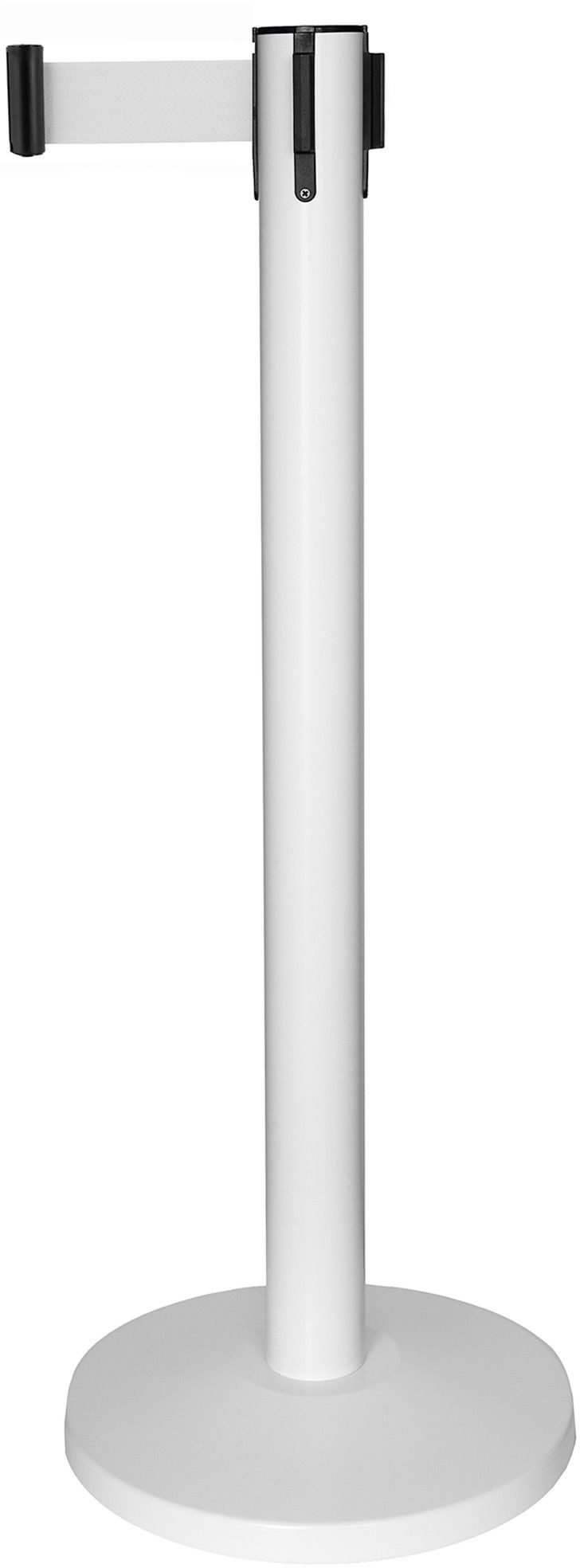 Słupek odgradzający biały z taśmą białą 2,2m