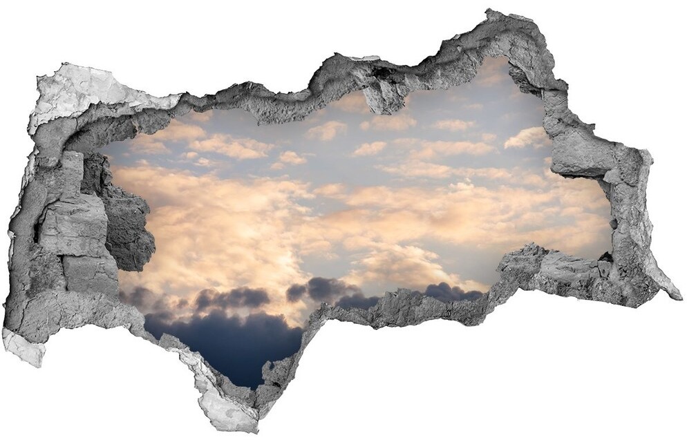 Wallmuralia.pl Dziura 3d w ścianie naklejka Chmury na niebie