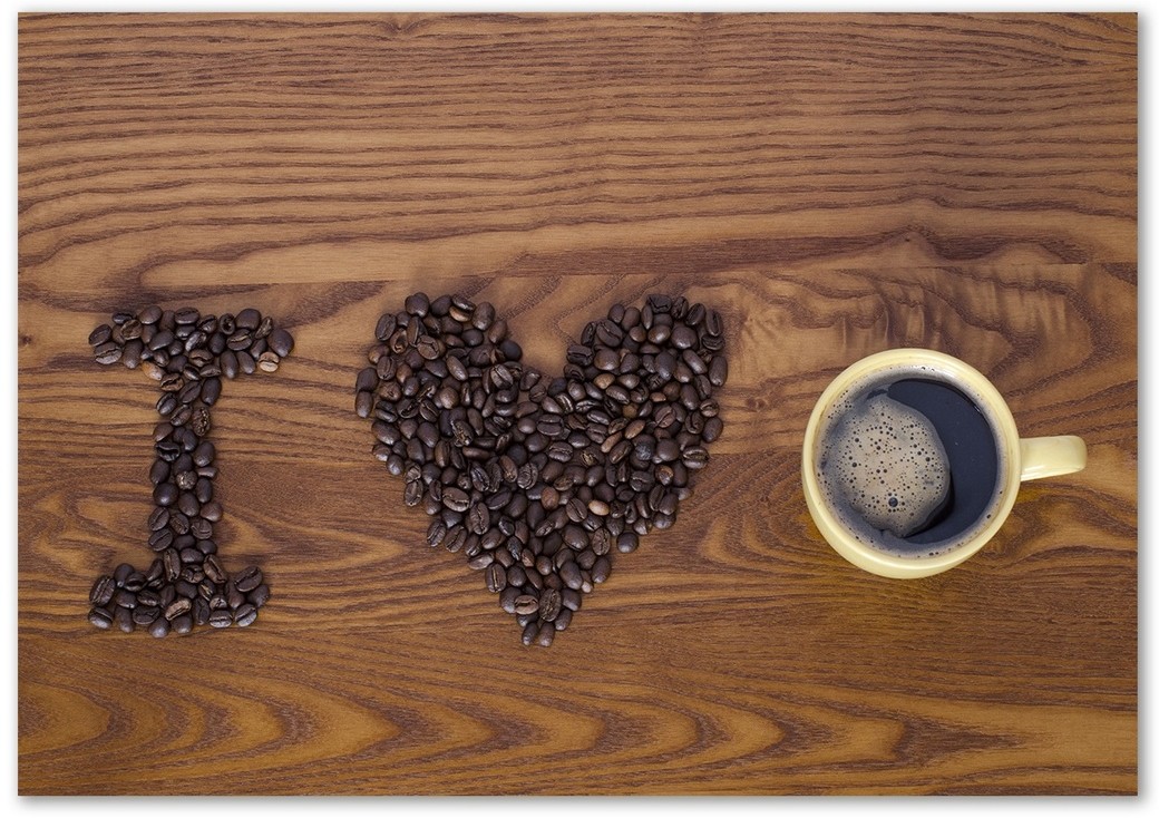 Foto obraz szkło akryl I love coffee
