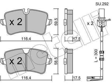 METELLI Zestaw klocków hamulcowych, hamulce tarczowe 22-0955-1K