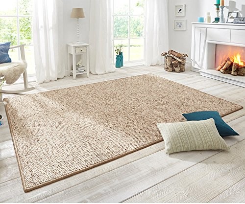 BT Carpet Wzór dywanu wolly o wyglądzie skośnym beżowy brązowy 102842-80x200