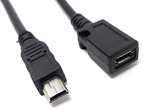 System-S System-S Kabel USB 2.0 8 cm Mini B wtyk na gniazdo Micro w kolorze czarnym 72332823