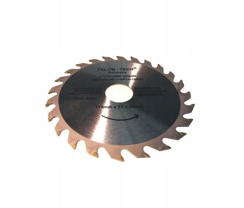 FALON-TECH Tarcza piła widiowa do drewna 115x22,22mm 24T Ft