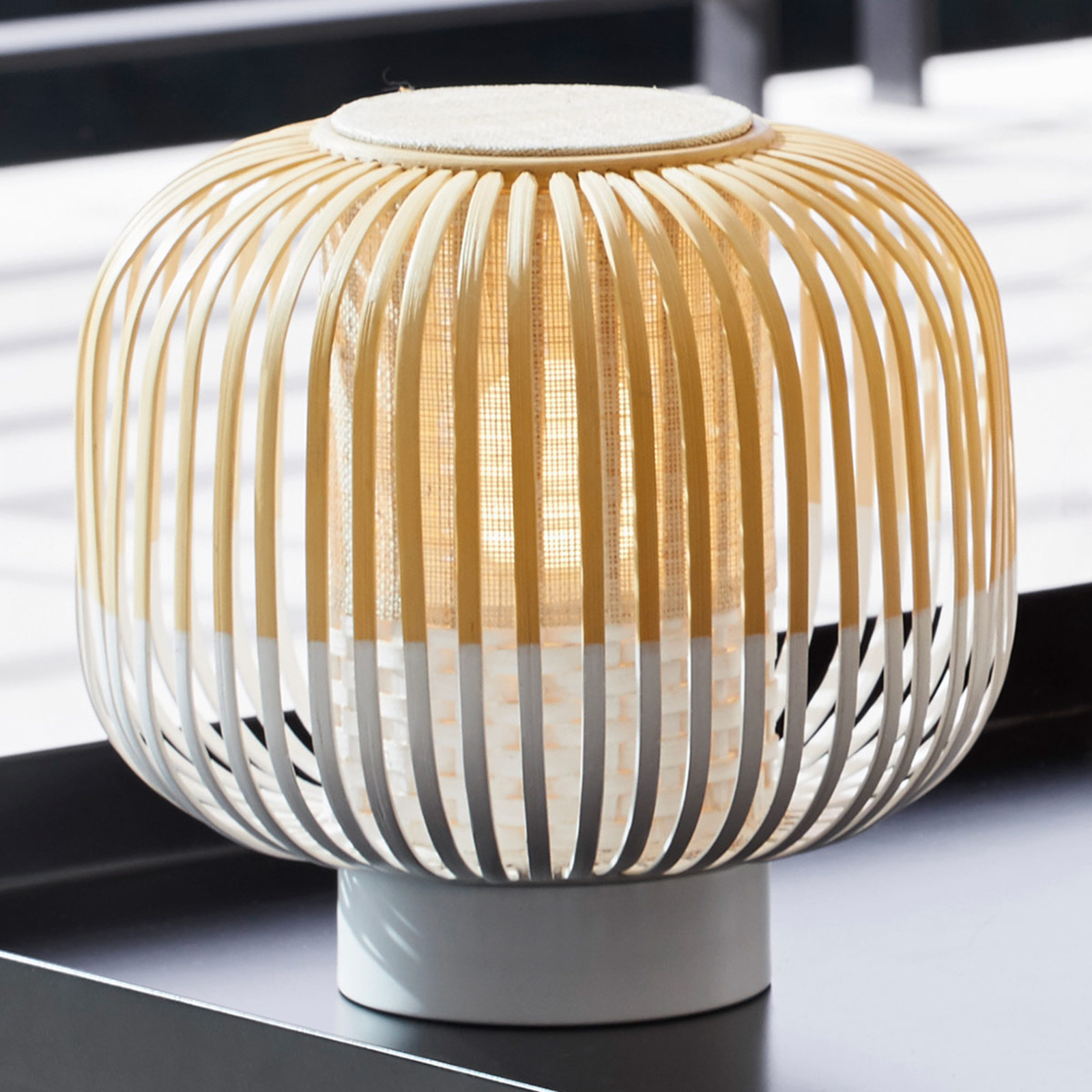 FORESTIER Forestier Bamboo Light S lampa stołowa 24 cm biała