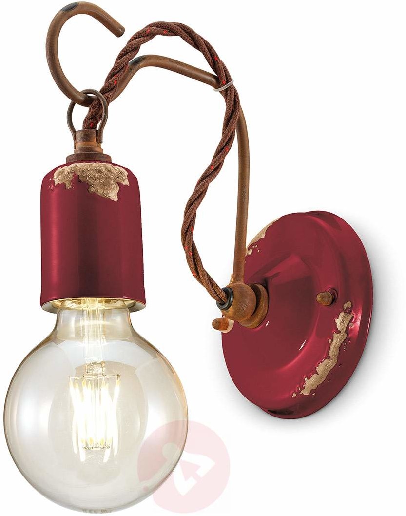 Vintage Ferro Luce Lampa ścienna C665 w stylu bordowa