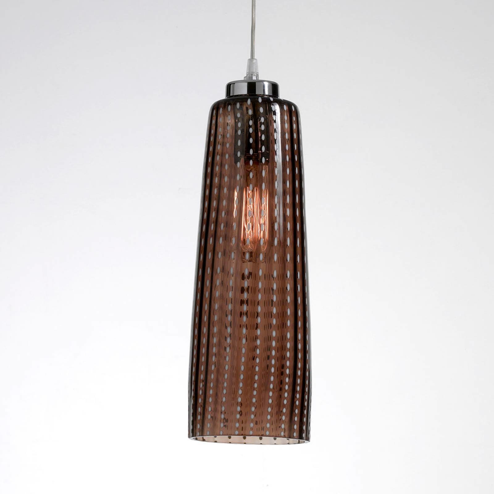 AILati Szklana lampa wisząca Perle, szara