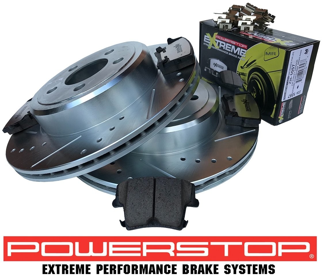 POWERSTOP Tylne klocki + WIERCONE wentylowane tarcze hamulcowe POWERSTOP Dodge Charger AR8362XPR+Z26-1057