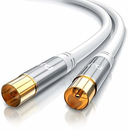 CSL-Computer Kabel antenowy Primewire 10 m HDTV 135 dB 75 Ohm | Kabel koncentryczny Premium | FullHD 4k UHD | Złącze koncentryczne> Złącze koncentryczne | DVB-T i DVB-T2 DVB-C DVB-S DVB-S2 DAB DAB + | Ekranowanie