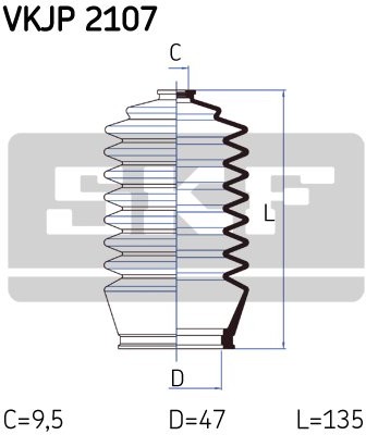 SKF Zestaw osłon, układ kierowniczy VKJP 2107