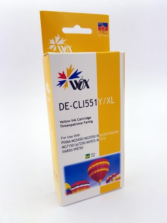 THI Tusz Yellow CANON CLI 551Y zamiennik CLI551Y WOX-C551YN