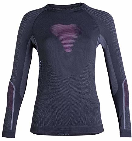 Raspberry UYN Visyon Underwear Shirt Long Sleeve Womens Base Layer Top Small/Medium Charcoal White