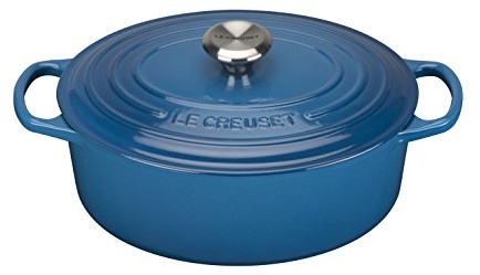 Le Creuset Signature brytfanna żeliwna, owalna, odporna na zadrapania, do wszystkich rodzajów kuchenek, do piekarnika, zamrażarki, zmywarki 21178272002430