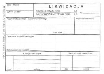 Firma krajewski Likwidacja środka trwałego LT [Pu/K-157] 47154_0