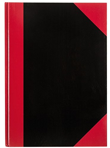Idena 10146 notes DIN A4, 96 stron, papier z kontrolowanych upraw leśnych FSC, 70 g/m, w kratkę, w twardej oprawie, kolor: czerwony/ czarny 10146