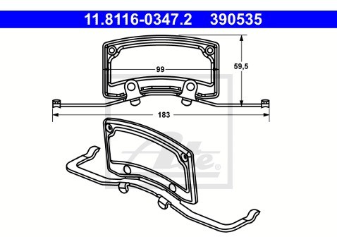 ATE Sprężyna, zacisk hamulca 11.8116-0347.2