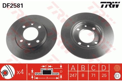 TRW Tarcza hamulcowa DF2581