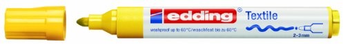 Edding e-10 sztuk marker permanentny końcówka okrągła, do tekstyliów od 2 do 3 MM, żółty 4-4500005