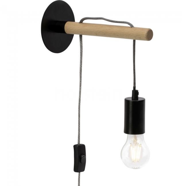 Brilliant Oświetlenie Jarbo Lampa ścienna Czarny, Ciemne drewno, 1-punktowy (98977/76)