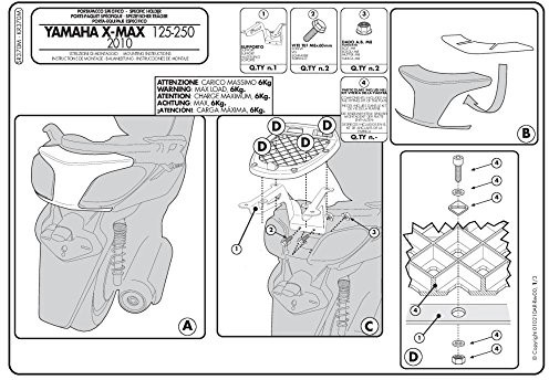 Givi Top Case uchwyt Monolock do Yamaha X-Max 125, 250 (10-) MS SR370M