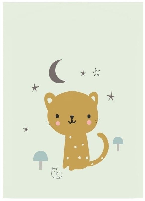 Petit Monkey Petit Monkey - Poster Leopard pastel mint 42 x 29.7 cm