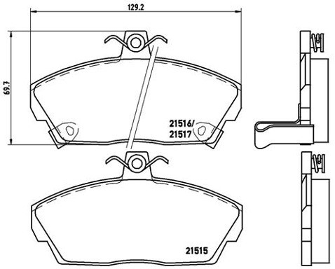 BREMBO Zestaw klocków hamulcowych, hamulce tarczowe P 28 020