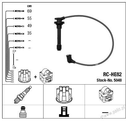 NGK Przewody zapłonowe 5048 RC-HE82