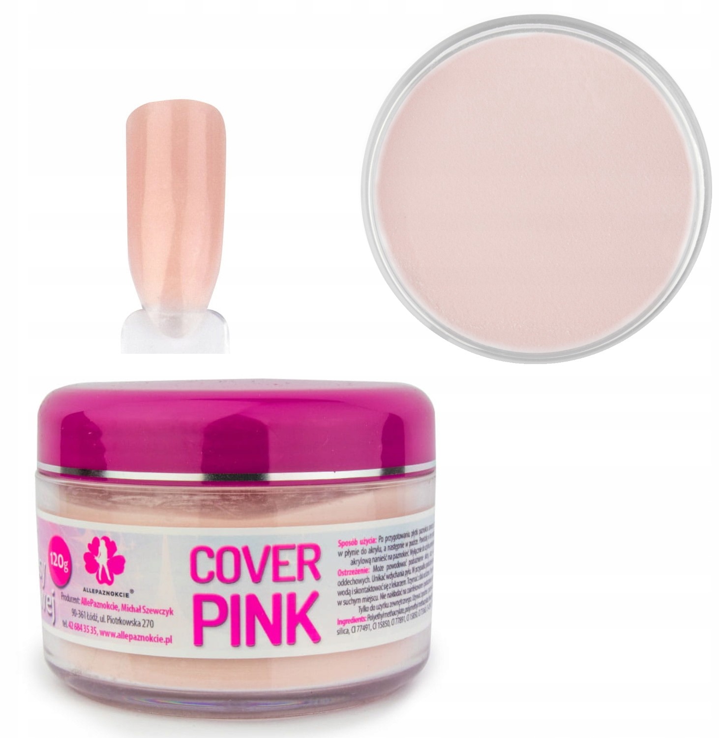 Akryl Proszek Puder Akrylowy 120 Gram Cover Pink