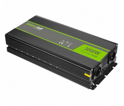 Green Cell Samochodowa Przetwornica Napięcia Green Cell 12V do 230V, 3000W/6000W INV12