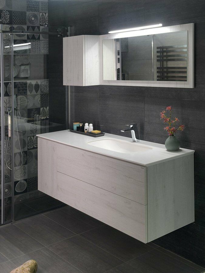 Sapho TREOS 145 zestaw łazienkowy dąb Polar KSET-017