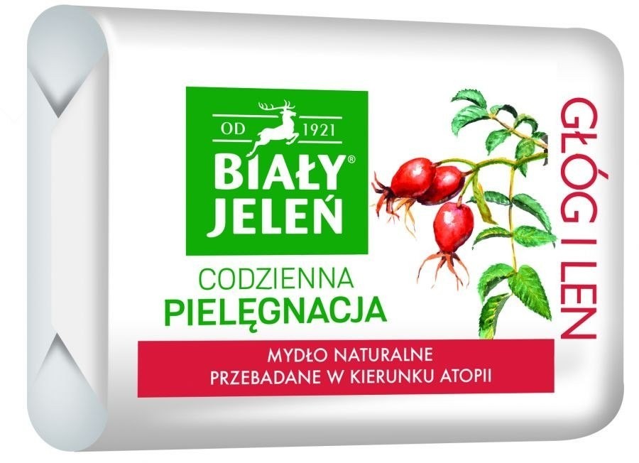 Pollena Biały Jeleń Codzienna Pielęgnacja Mydło hipoalergiczne Głóg i Len 100g 50144