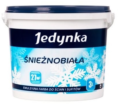 Jedynka Farba emulsyjna Śnieżnobiała 3l biała