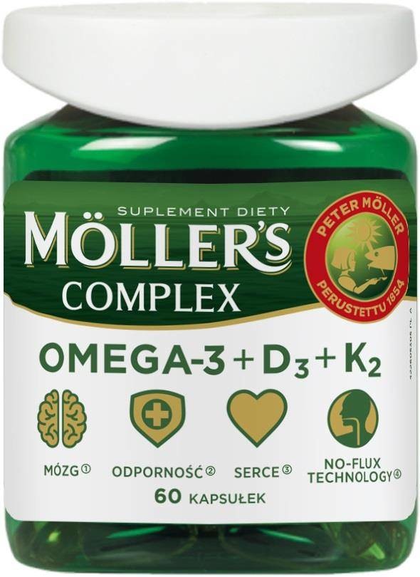 Omega Pharma Möller's Complex 3 + D3 + K2 suplement diety 60 kapsułek 97635-uniw