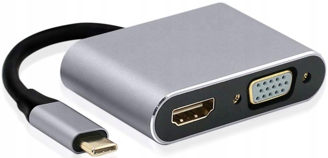 Hub Usb-c Adapter Przejściówka 4k Hdmi Vga MacBook