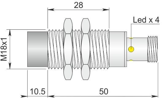 ORNO indukcyjny 18 mm SI18SS-DCE16 NPN NO+NC H S I18000562