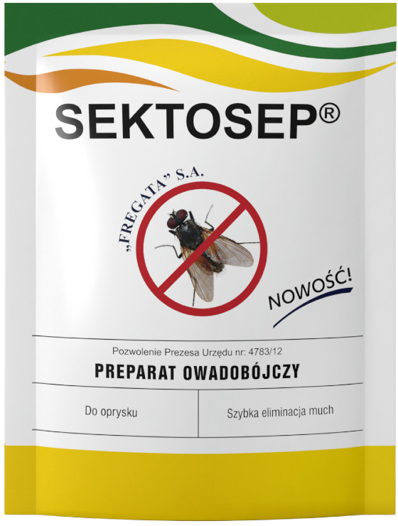 Fregata Sektosep 30g. Permetryna 20%. Preparat na muchy do oprysku.