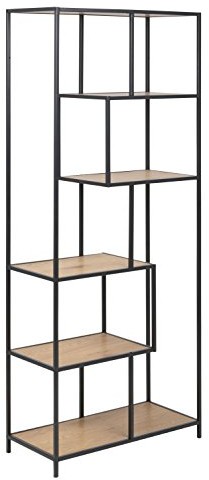 AC Design Furniture jörna regał, półek: imitacja drewna, stelaż: metal, naturalny, 35 x 77 x 185 cm 74548