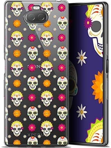 Sony Caseink Etui ochronne do Xperia 10 Plus, 6,5 cala, ultracienkie, Halloween czaszka CRYSPRNTHALOXP10PLUSSKULL