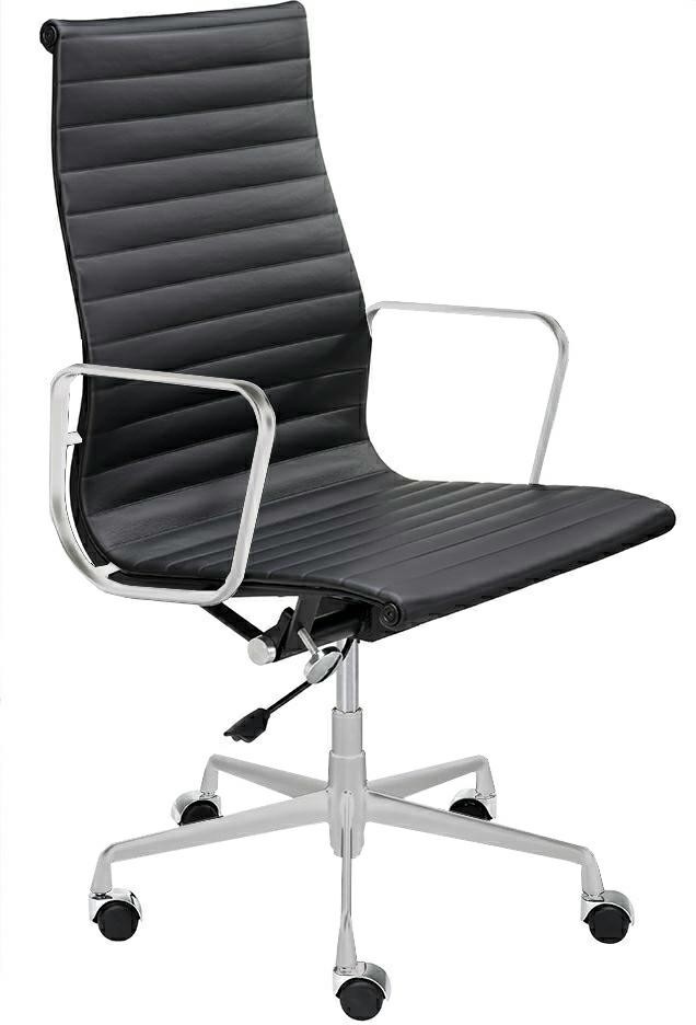 King Home Fotel biurowy AERON PRESTIGE PLUS chrom skóra naturalna aluminium A022.CHROM