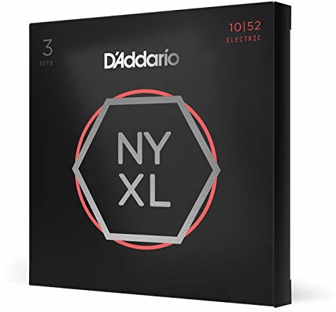 DAddario NYXL1052-3P struny do gitary elektrycznej z niklową raną, lekka góra/ciężki spód, 10-52, 3 zestawy NYXL1052-3P
