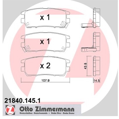 ZIMMERMANN Zestaw klocków hamulcowych, hamulce tarczowe 21840.145.1
